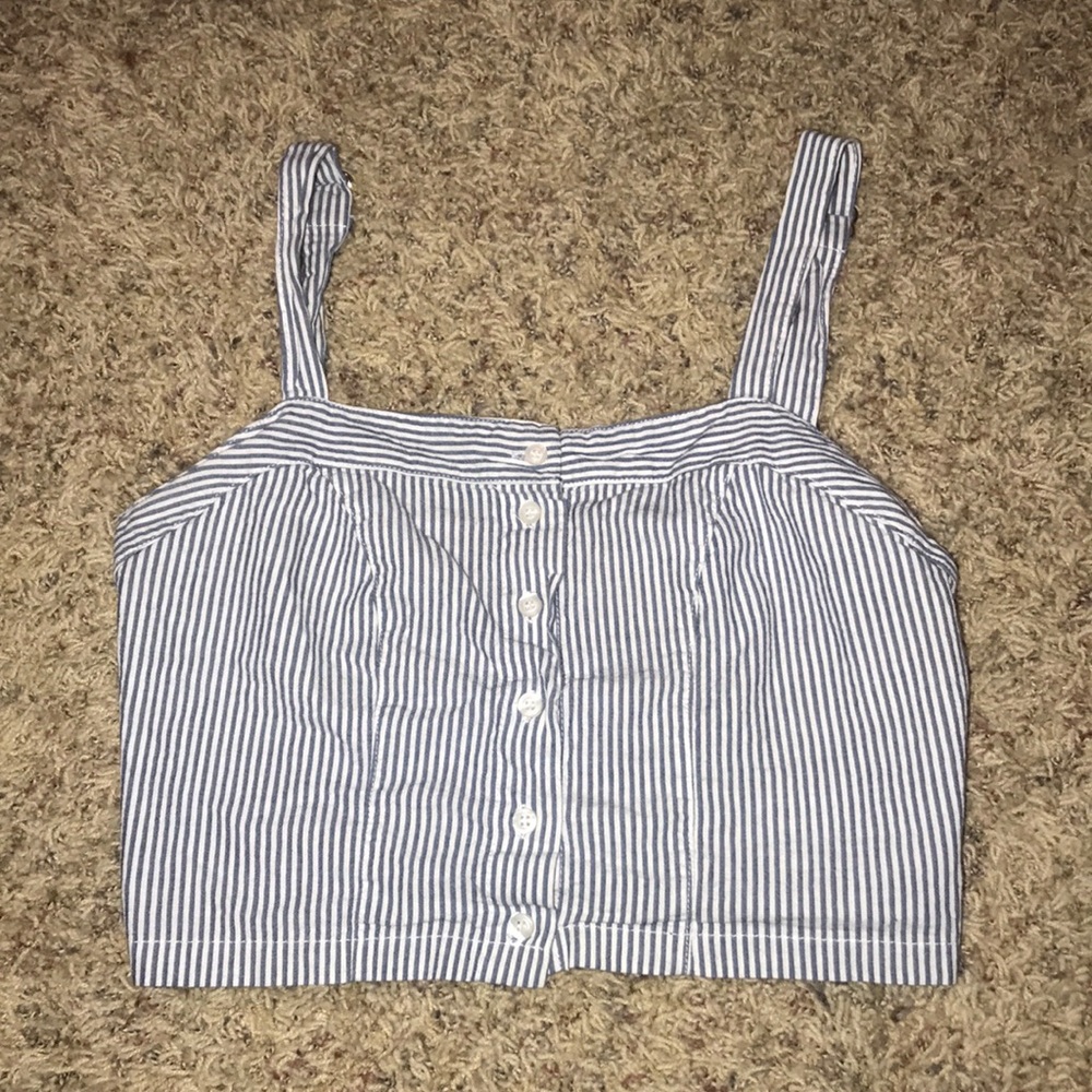 Stripped button up crop top.